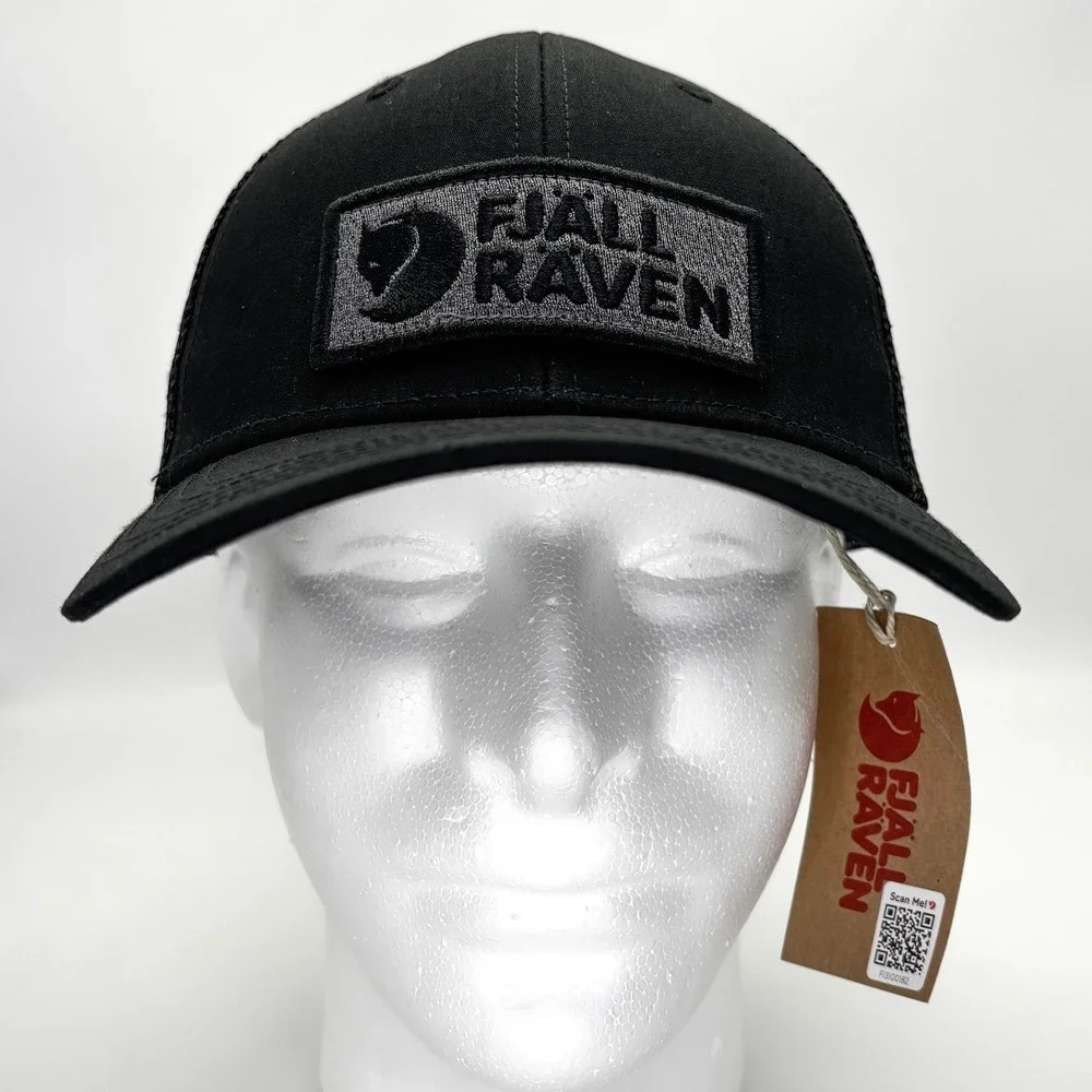 NEW Fjallraven Långtradarkeps Trucker Hat Black L/XL G-1000 Mesh NWT Logo Cap